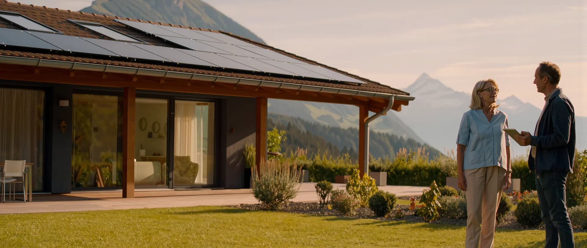 Expert certifié Experts 360 avec une propriétaire devant sa maison